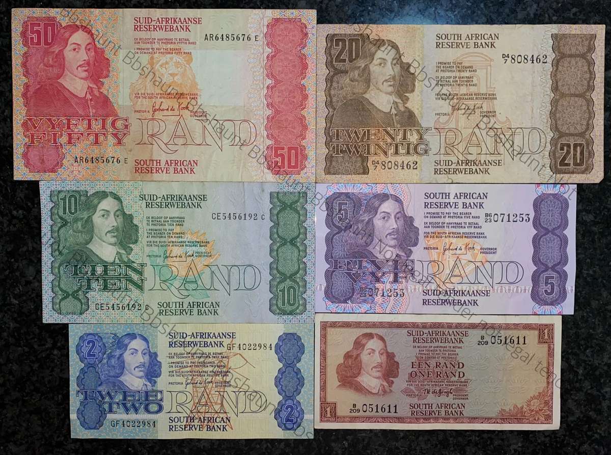 complete set GPC De Kock & decimals R50 TO R2 -- 1980s(R1 De Jongh 1975)(1 bid takes all)