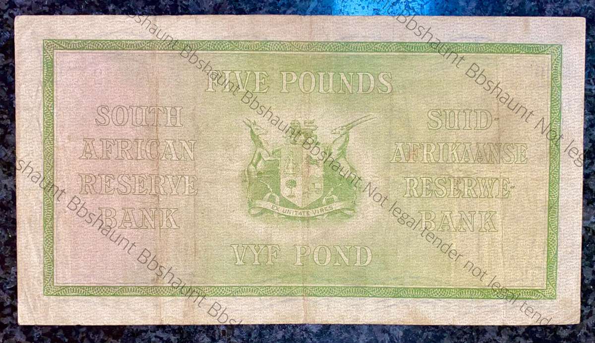M.H De Kock 5 pound 5th November 1946 B28