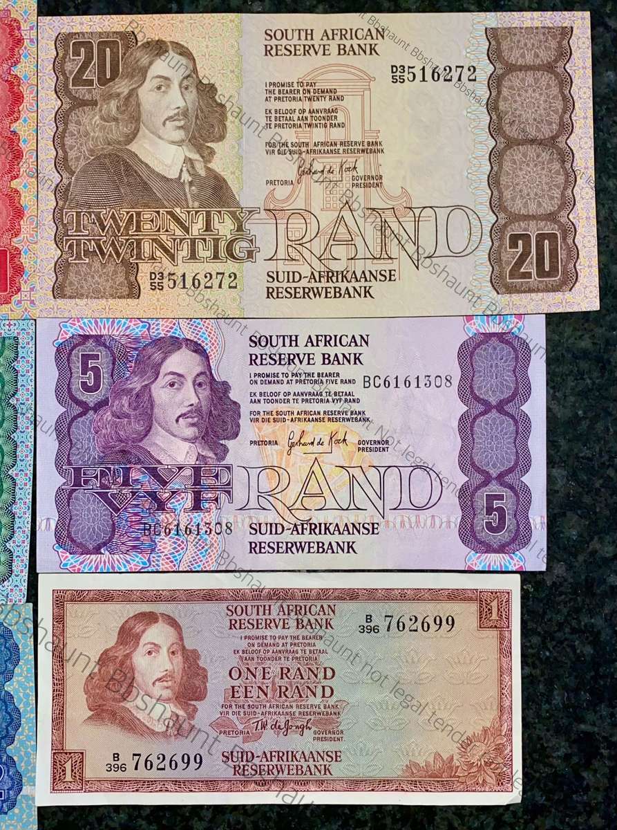 COMPLETE SET OF GPC DE KOCK & DECIMALS R50 SCARCE BA SERIE'S TO R2 - 1980s (R1 TW DE JONGH 1975)