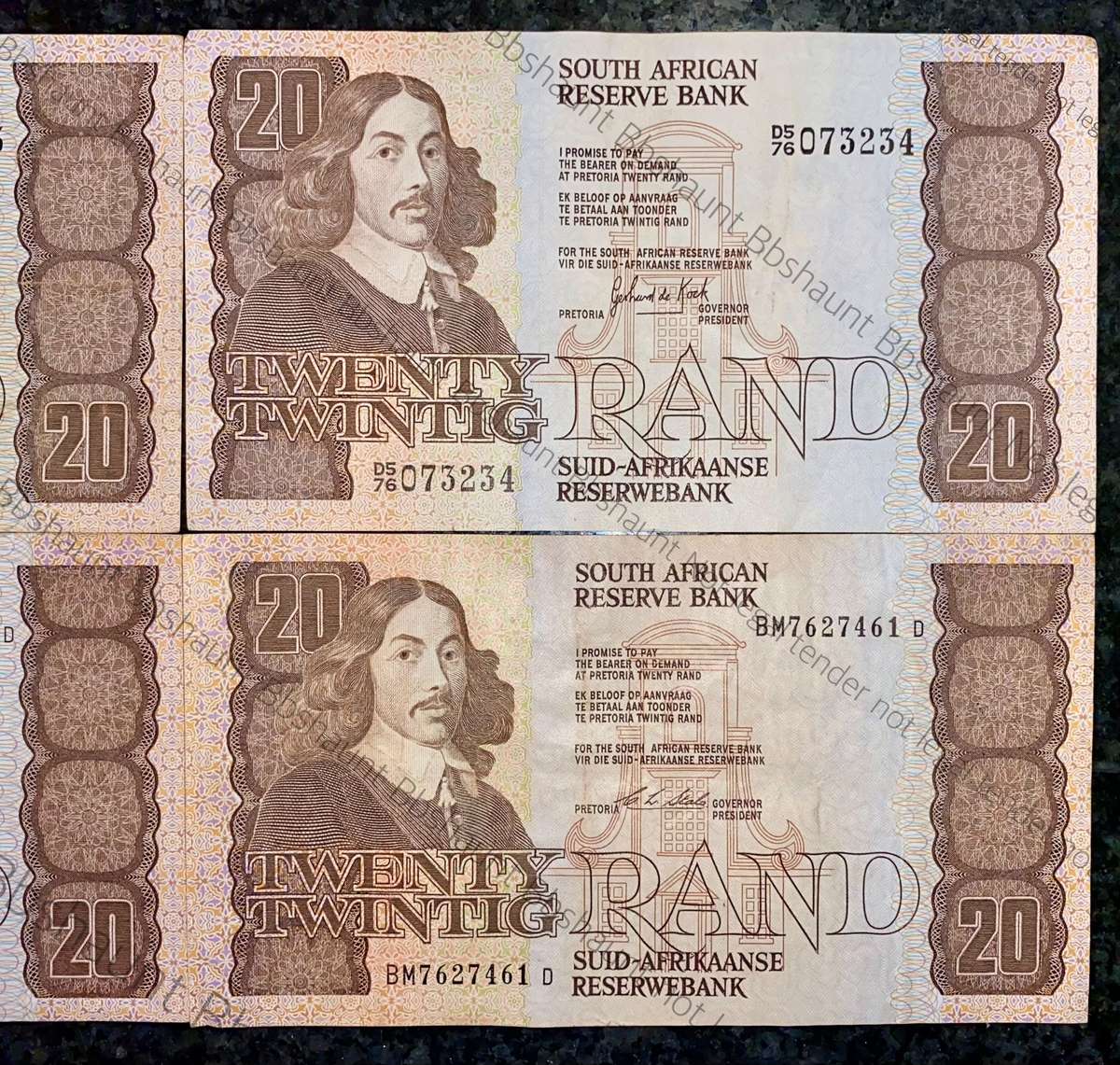 SET OF R20 -- CL STALS 1990 & GPC DE KOCK 1980s (1 BID TAKES ALL)