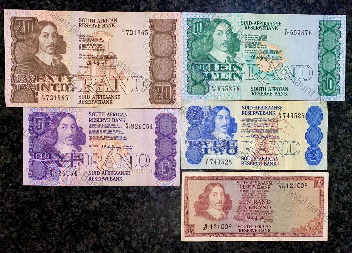 Complete Set TW De Jongh R20 to R1 - 4th issue 1978 (R1 -- 2nd issue 1973) (1 bid takes all)