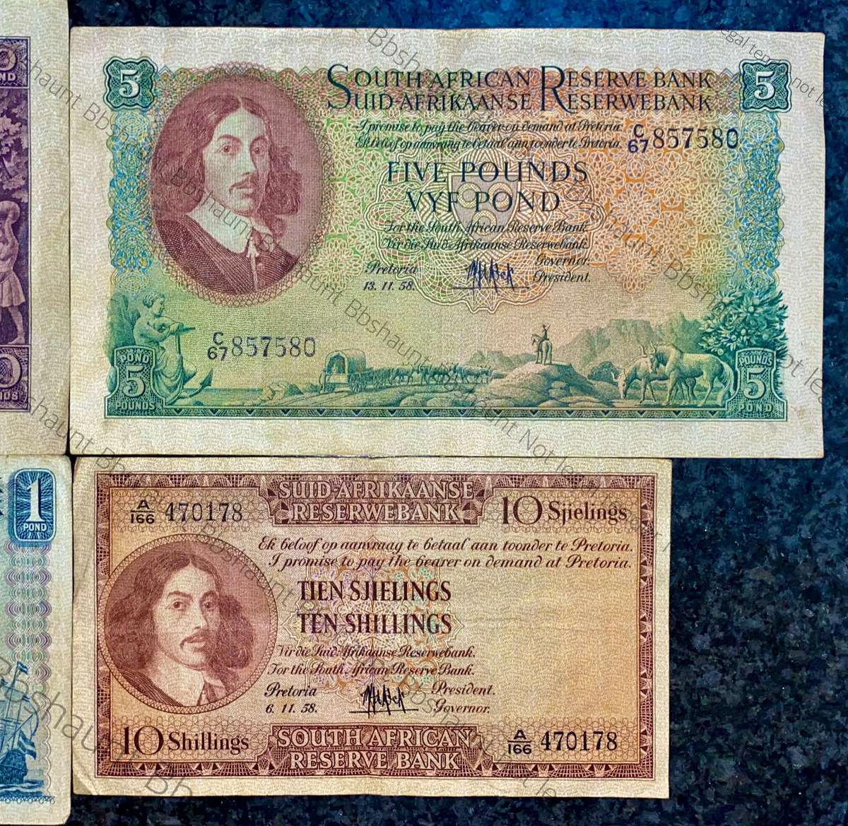 Mh De Kock set 10 pound to 10 shilling 1955-1958 (1 bid takes all)