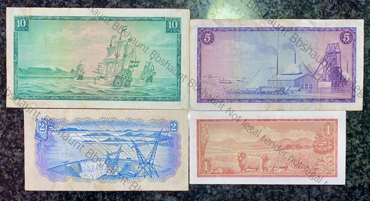 COMPLETE SET OF TW DE JONGH & DECIMALS R10 TO R1 --- 1967-1975 ( 1 BID TAKES ALL)