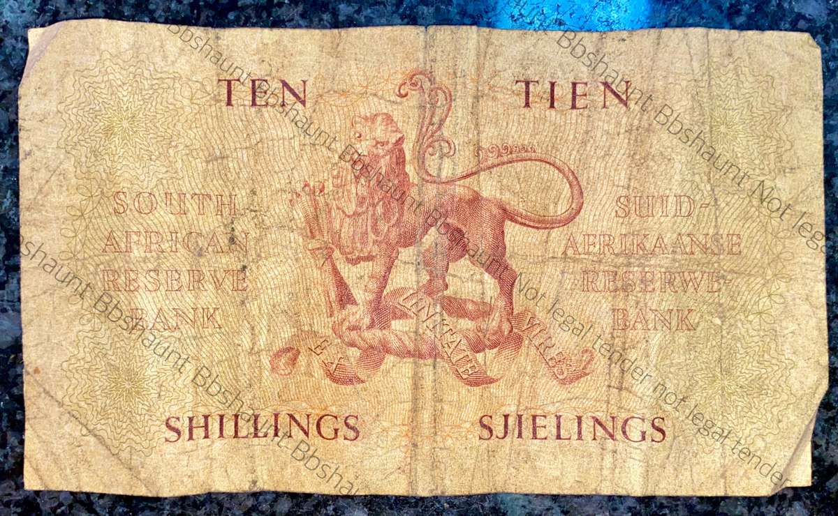 MH DE KOCK 10 SHILLINGS 1958 THIRD ISSUE