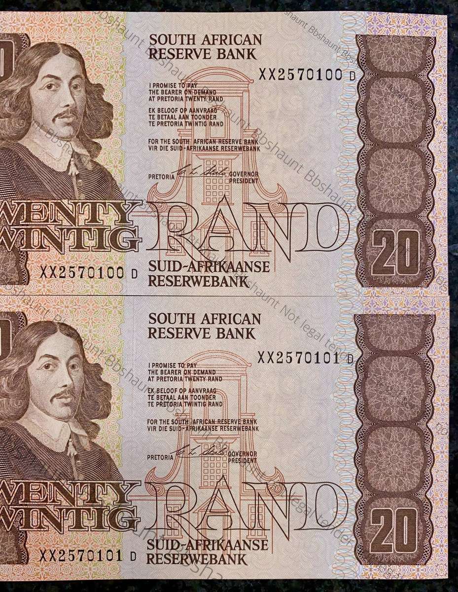 Replacement note CL Stals R20 sequence XX2570101-100 first issue 1990 UNC (1 bId takes all)