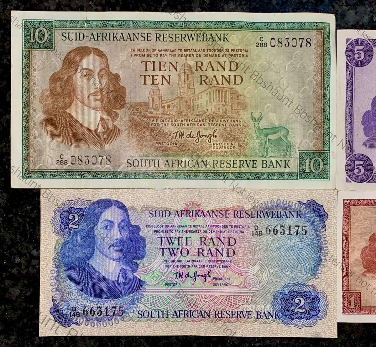 Complete Set Tw De Jongh R10 to R1 -- 1967-1975(1 bid takes all)