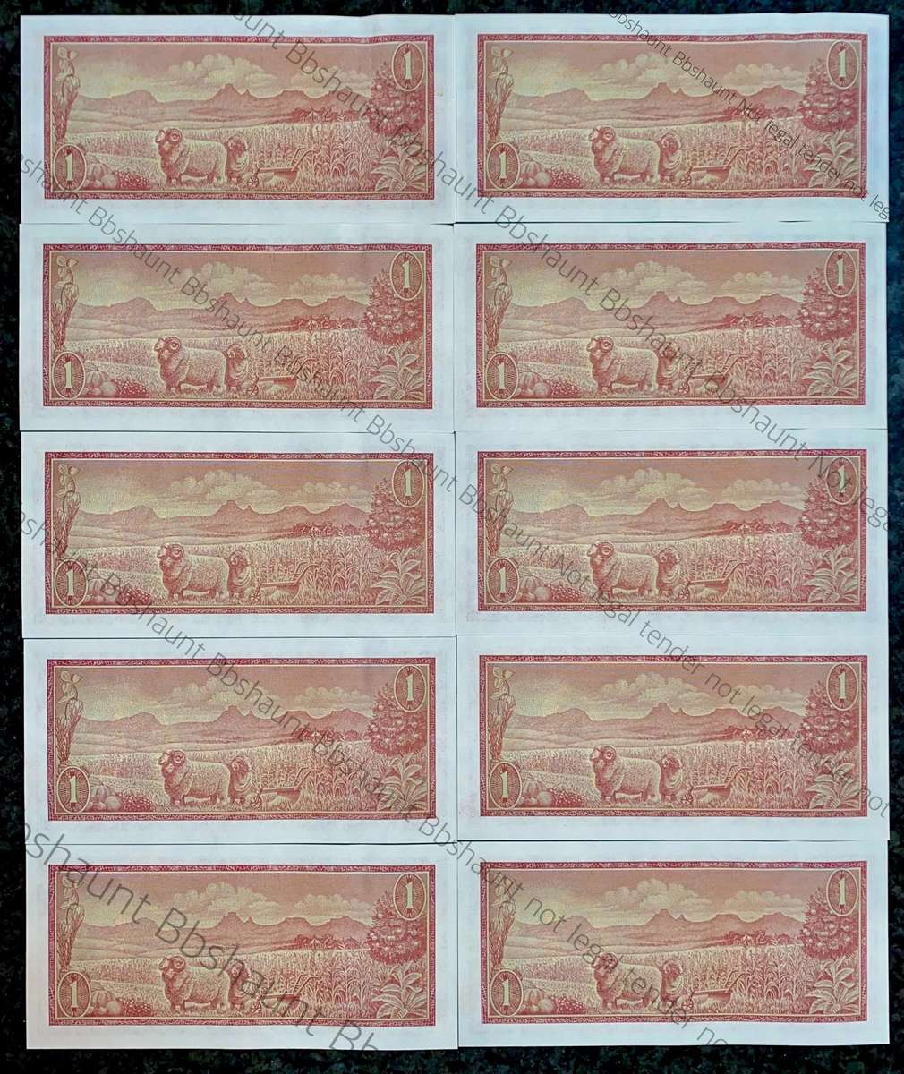 TW De Jongh. R1 in sequence B598 /387230-239 unc-aunc 3rd issue 1975 (1 bid takes all 10)