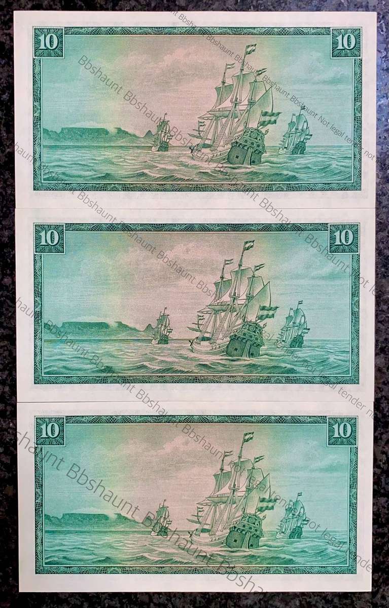 Tw De Jongh. R10 in sequence C479 /964528-529 & 051- 3rd issue 1975 UNC (1 bid takes al