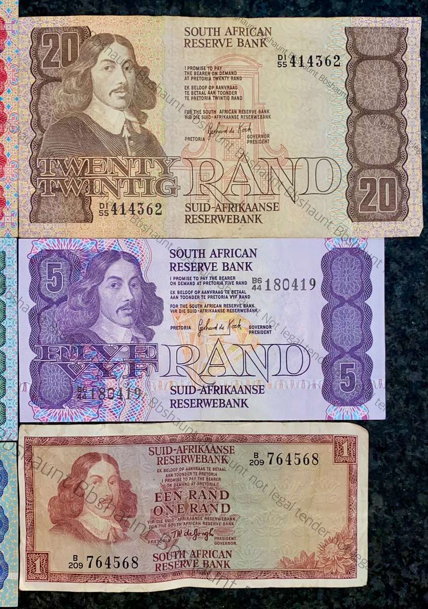 complete set GPC De Kock & decimals R50 TO R2 - 1980s(R1 de Jongh 1975)-(1 bid takes all)