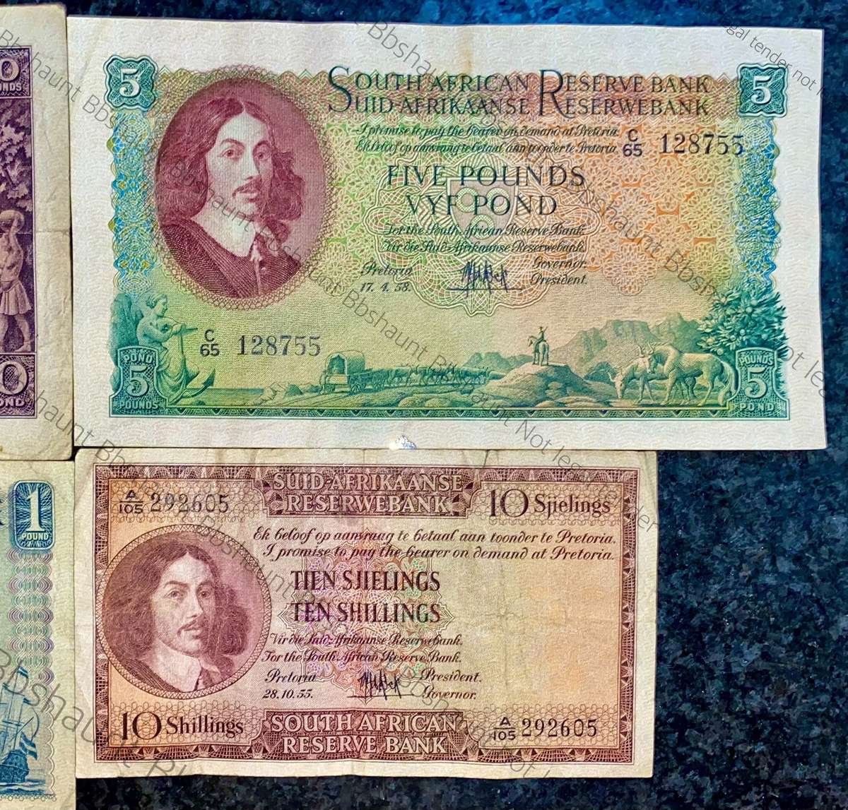 Mh De Kock set 10 pounds to 10 shillings 1955-1959 (1 bid takes all)