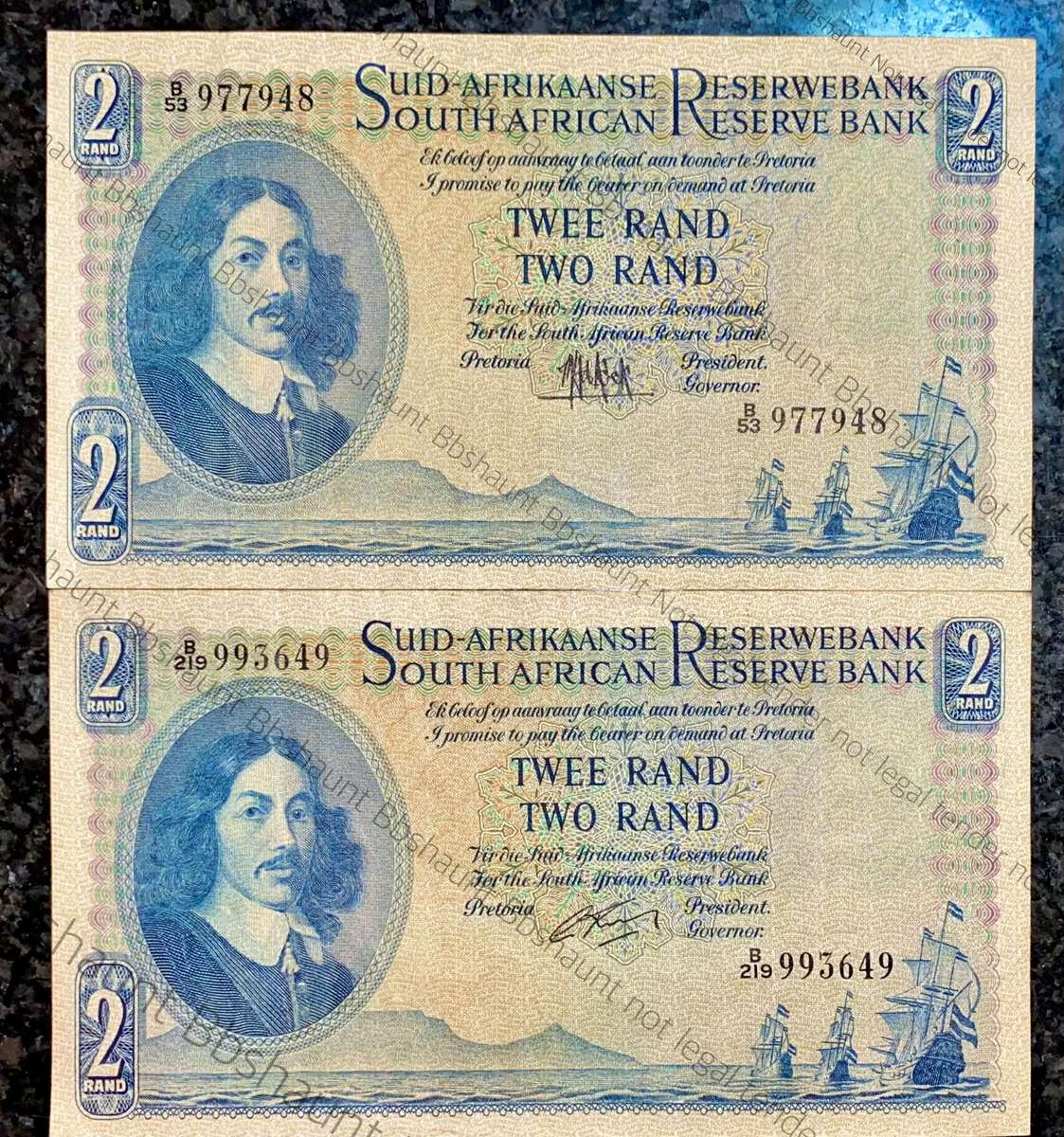 Mh De Kock & G Rissik R2 -- 977948 & 993649 -- 1961 & 1962(1 bid takes all)