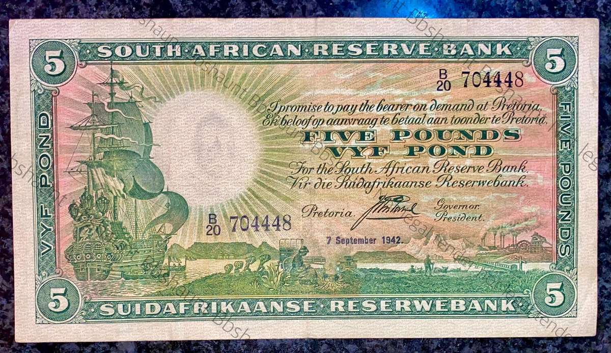 J Postmus. 5 pound 7th September 1942 - B20 /704448