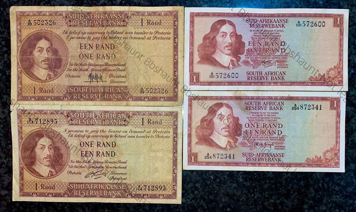 Set Of R1 notes All Governor's - G Rissik & TW De Jongh 1962-1967 (1 bid takes all)