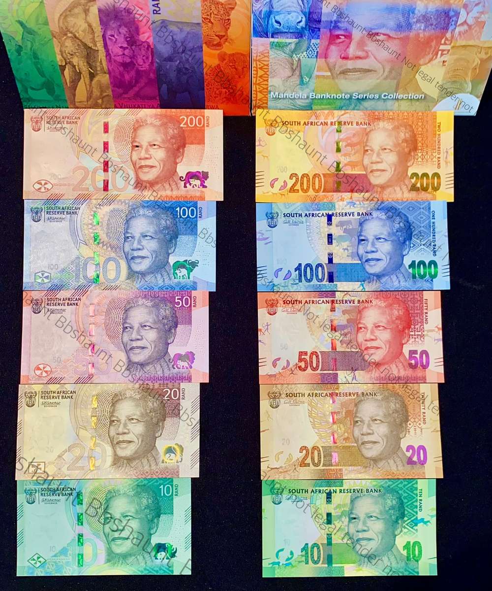 SOUTH AFRICA SET VERY LOW NO - L. KGANYAGO AA0000215 & G. MARCUS (NELSON MANDELA NM0000056 SCARCE)