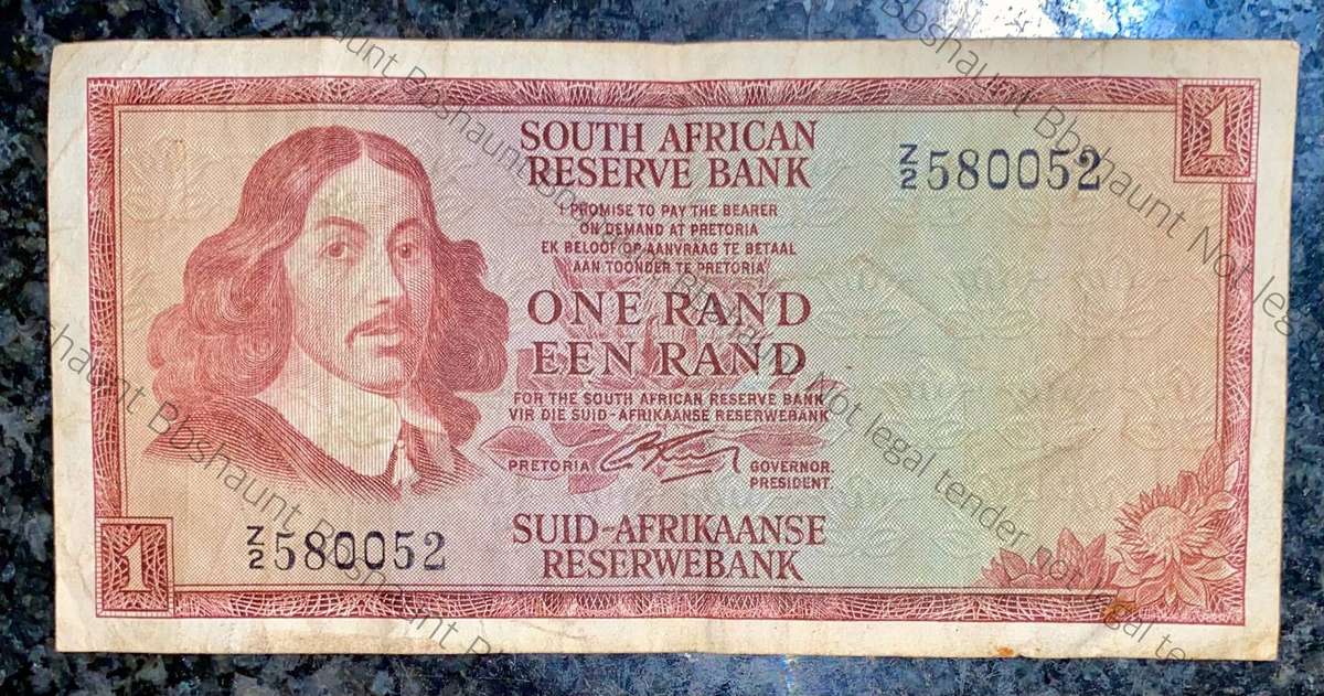 Replacement Note G Rissik R1 --Z2-- 2nd issue 1966 Springbuck wtm