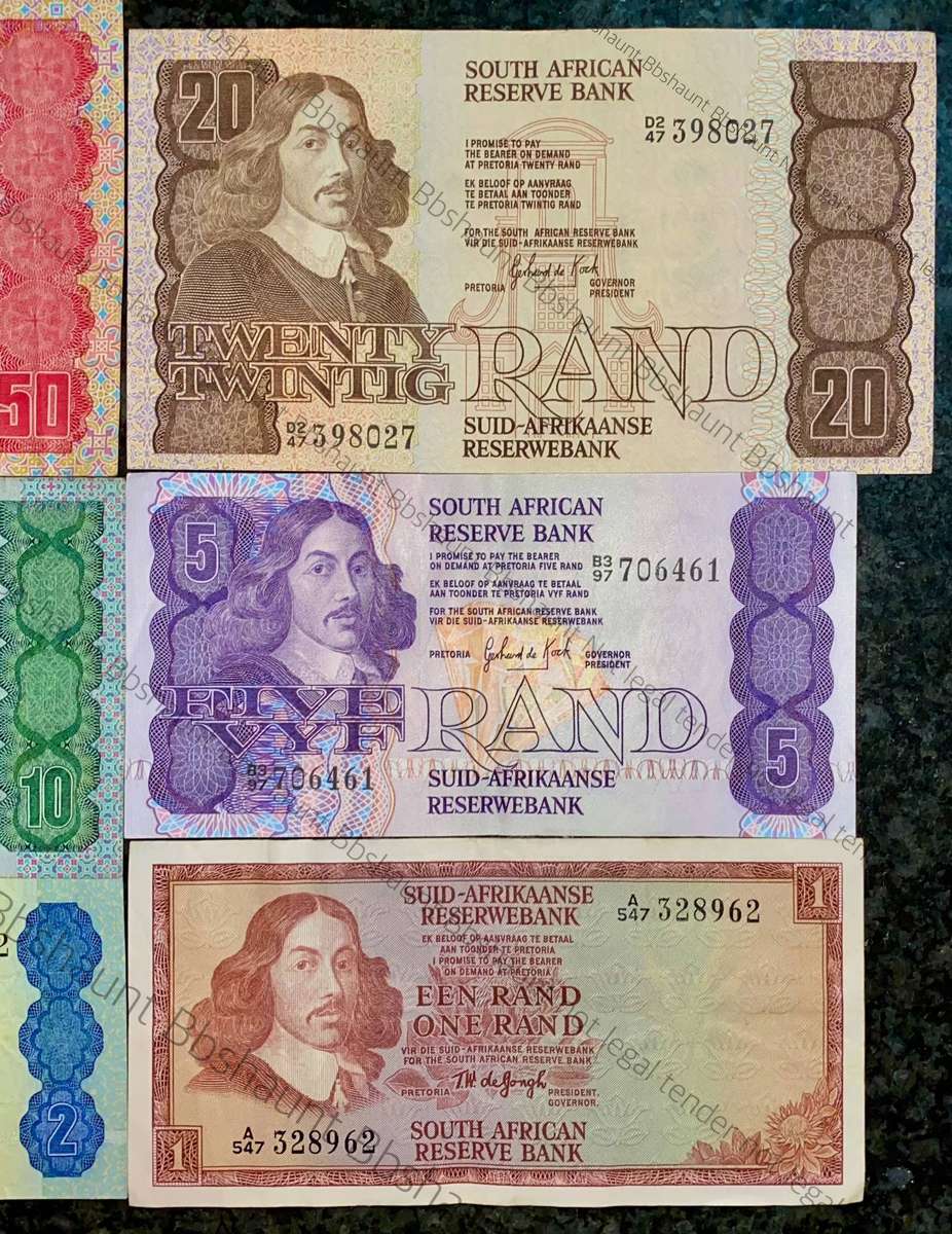 Complete Set GPC De Kock & Decimals R50 TO R2 - 1980s (R1 de Jongh 1975) (1 bid takes all)
