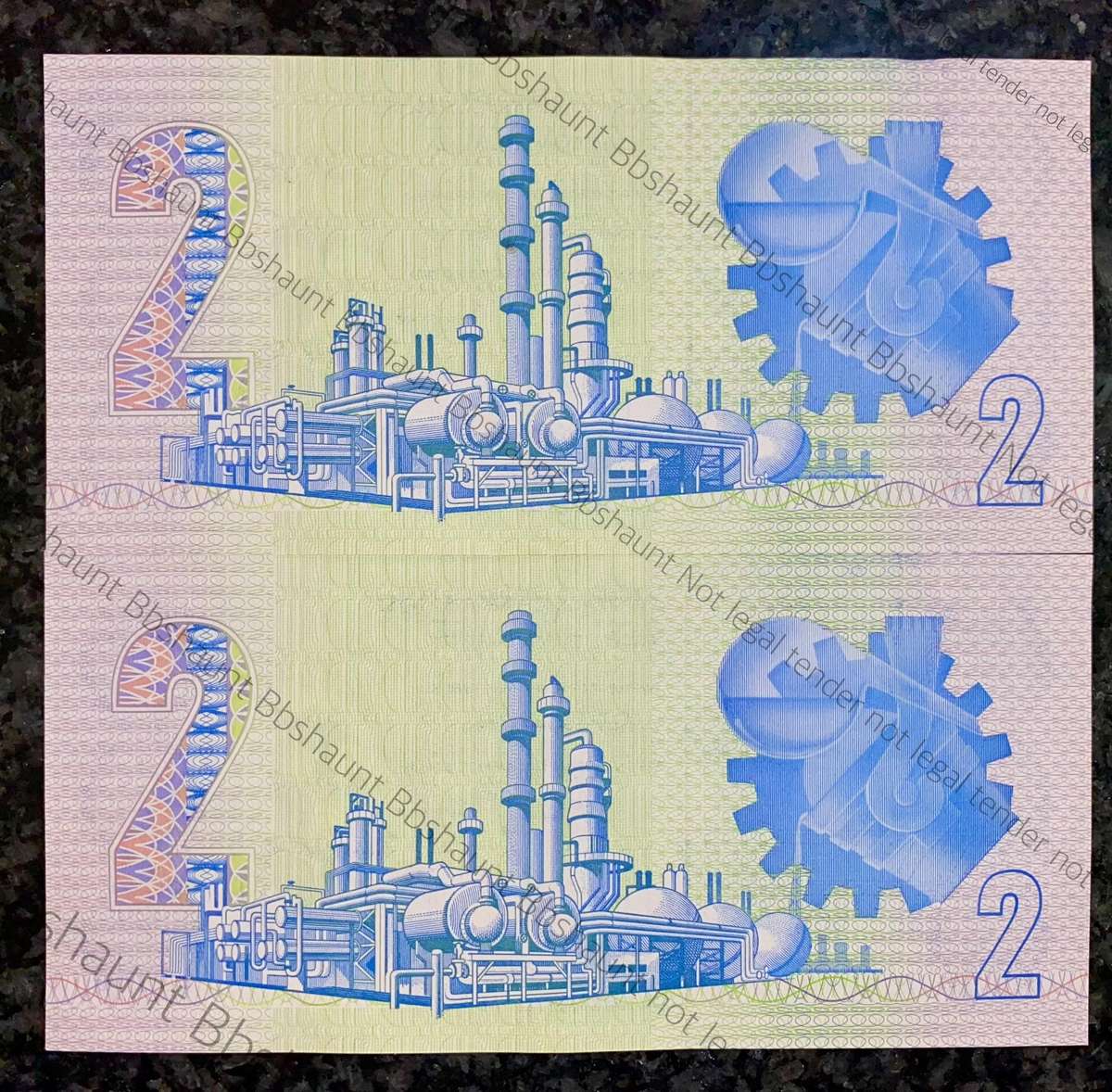 GPC De Kock. R2 in sequence GK7395607-608 UNC -- 3rd issue 1984 (1 bid takes all )