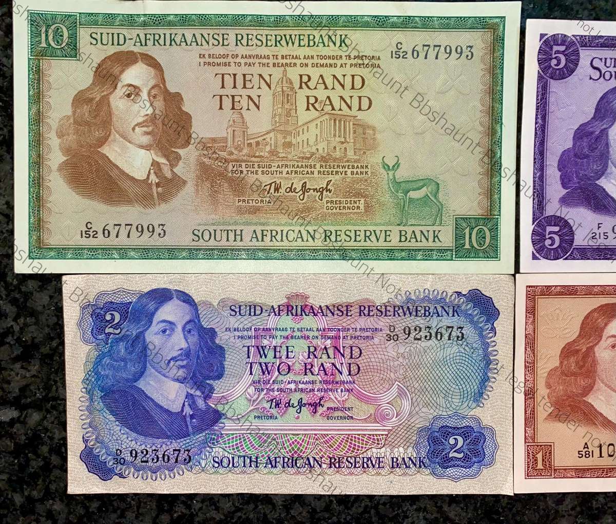 Complete Set Tw De Jongh R10 to R1 - very good condition 1967-1975(1 bid takes all)