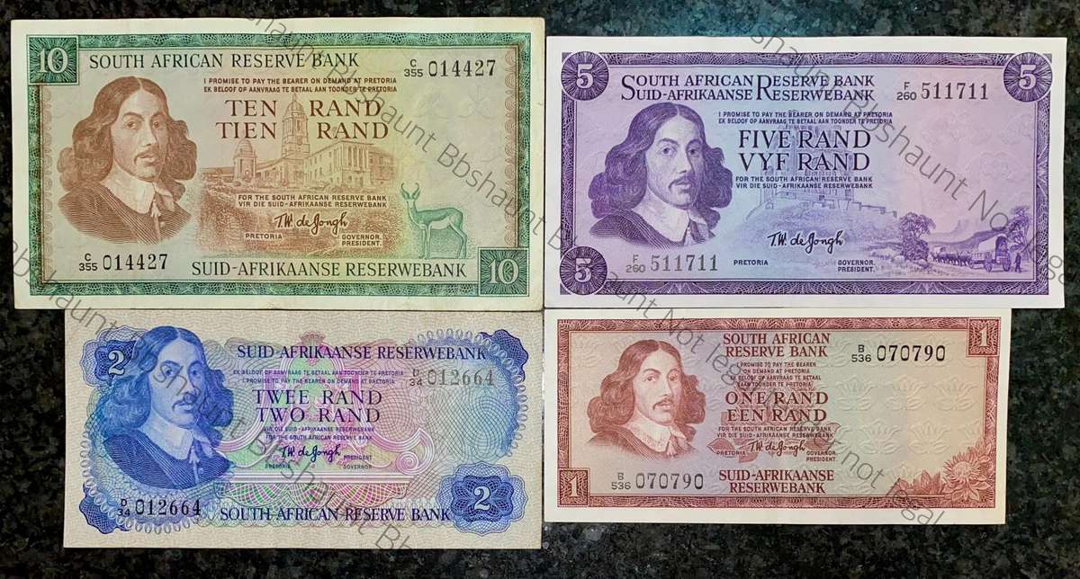 Complete Set Tw De Jongh R10 to R1 - good condition 1967-1975(1 bid takes all)