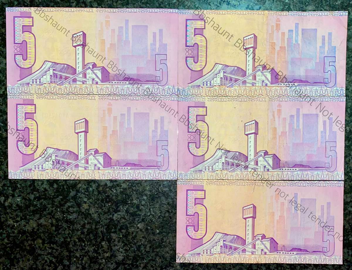 SET OF R5 ONE ERROR NOTE CL STALS 1990 & GPC DE KOCK 1980s(ERROR 1 DIFFERENT COLOUR(1 BID TAKES ALL)