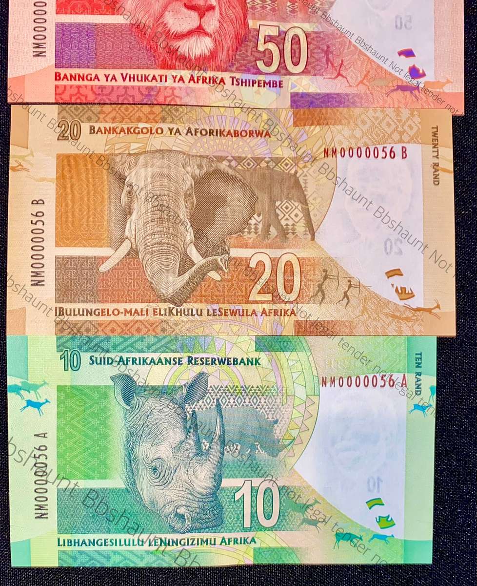 SOUTH AFRICA SET VERY LOW NO - L. KGANYAGO AA0000215 & G. MARCUS (NELSON MANDELA NM0000056 SCARCE)