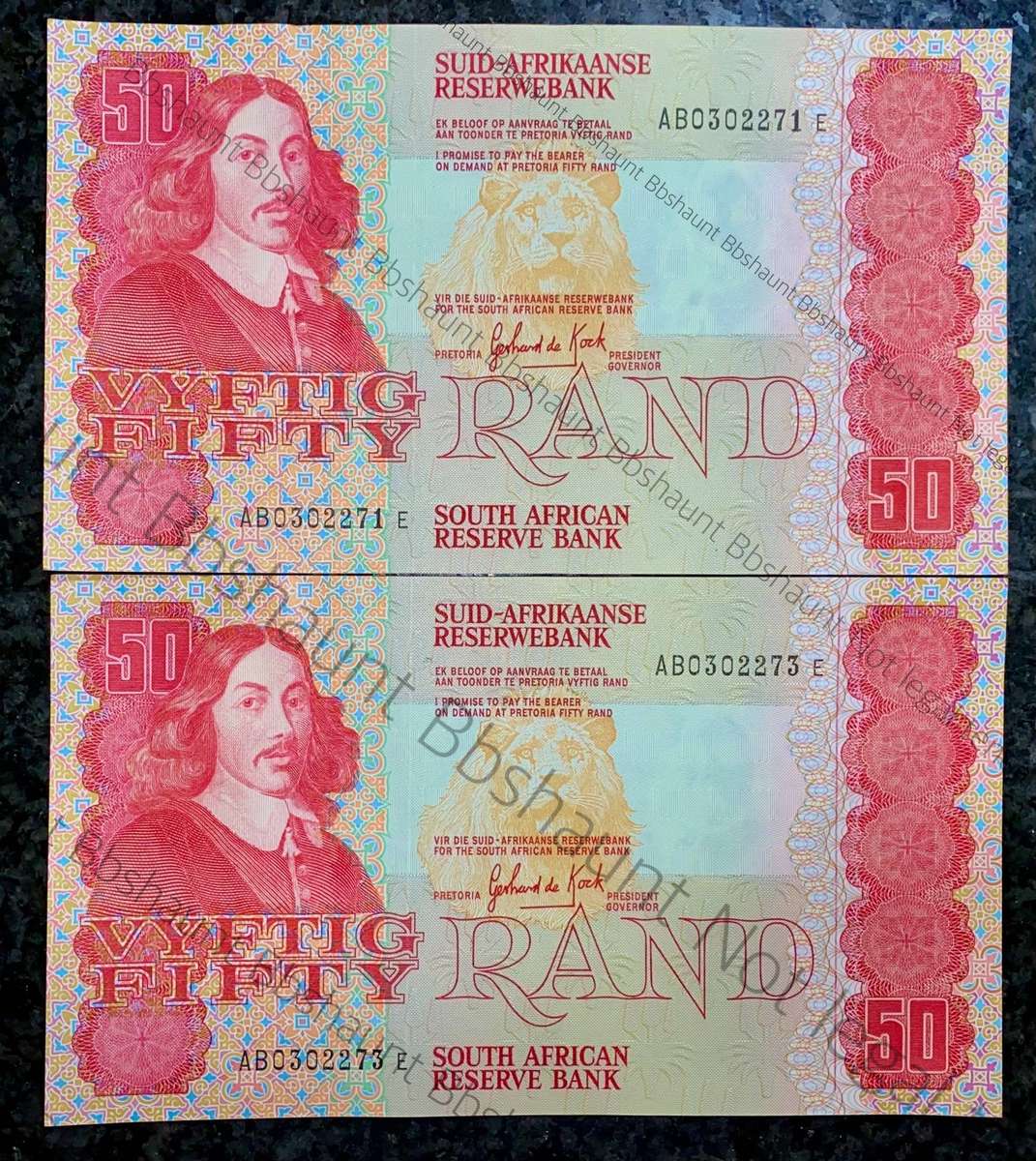 GPC De Kock. R50 close seq UNC-AUNC 3rd issue 1984 (1 bid takes all)