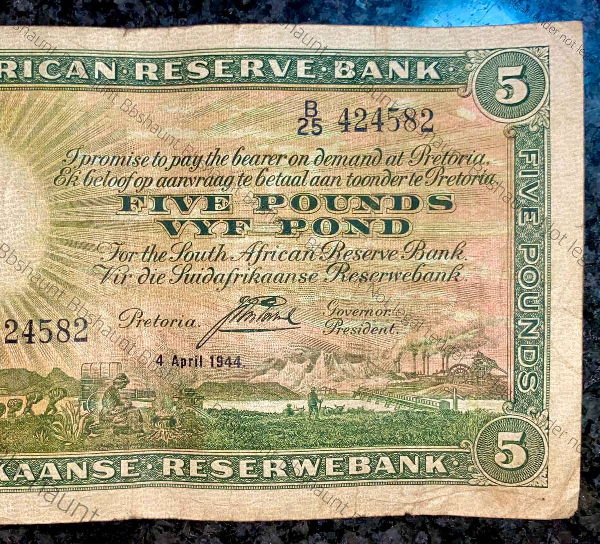 J Postmus 5 pound 4th April 1944 only issue B25