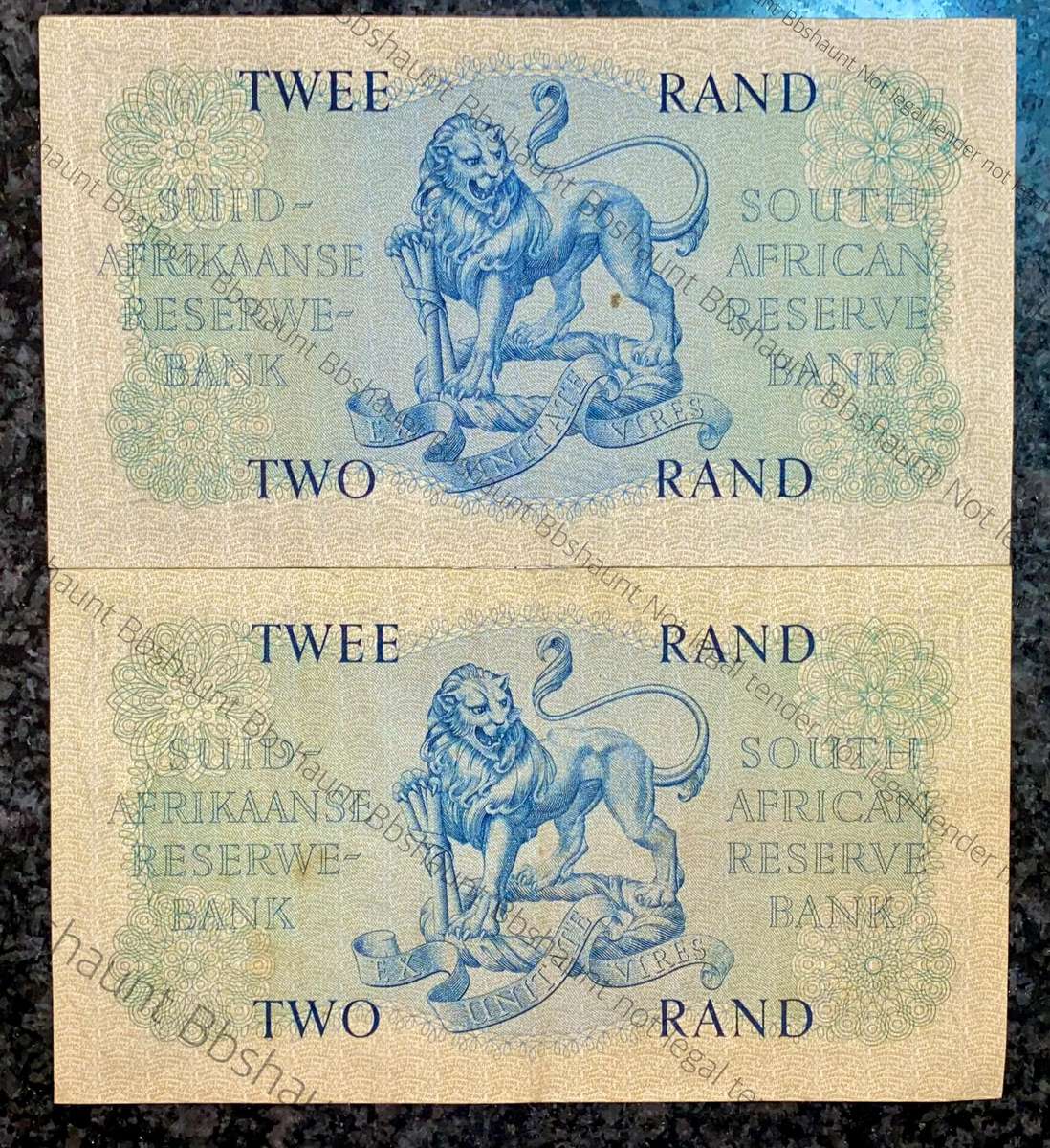 Mh De Kock & G Rissik R2 -- 977948 & 993649 -- 1961 & 1962(1 bid takes all)