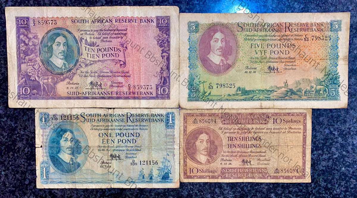 Mh De Kock. set 10 pound to 10 shillings 1956/57/58 (1 bid takes all)