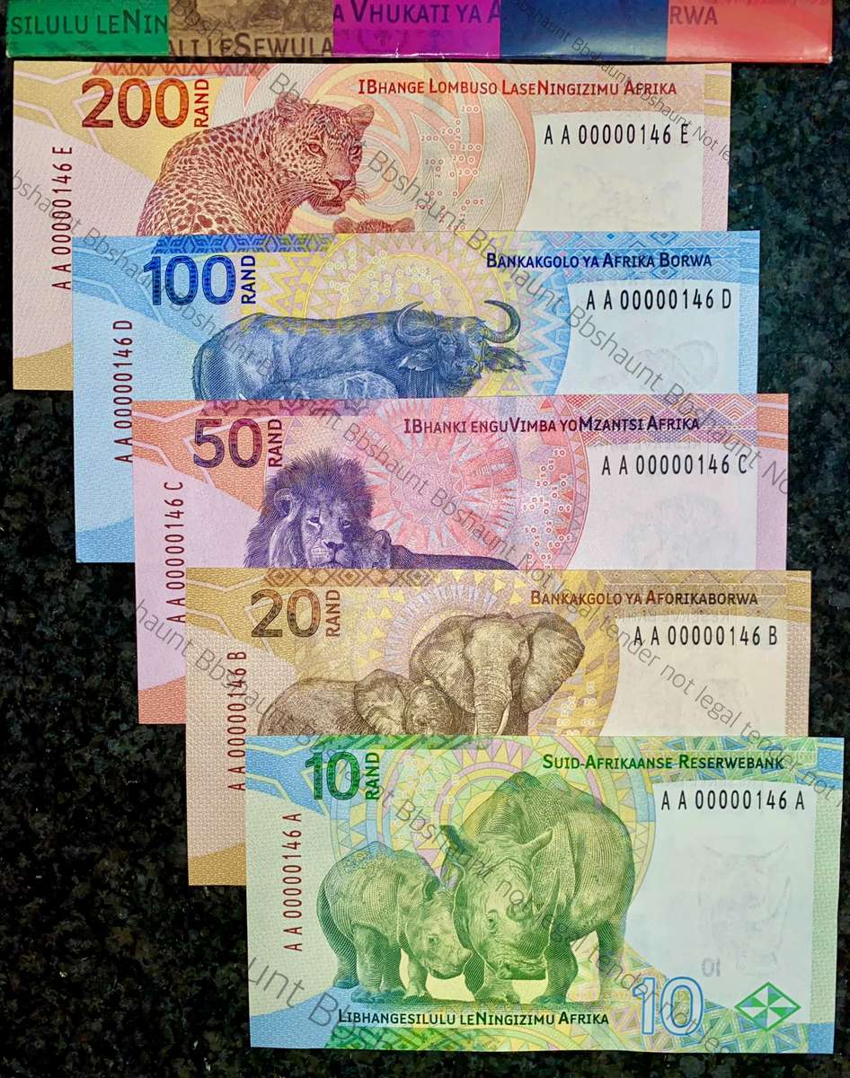 L KGANYAGO FULL SET VERY LOW MATCHING NO - AA0000146 A - FIRST ISSUE 2023 IN S A RESERVE BANK FOLDER
