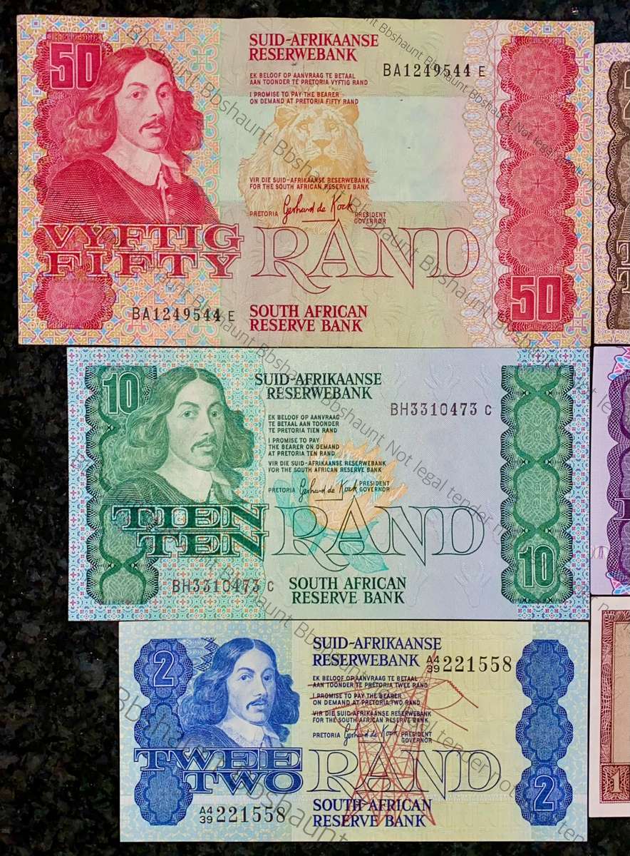 Complete set GPC De Kock & decimals R50BA Scarce to R2 - 1980s (R1 TW De Jongh) 1 bid takes all
