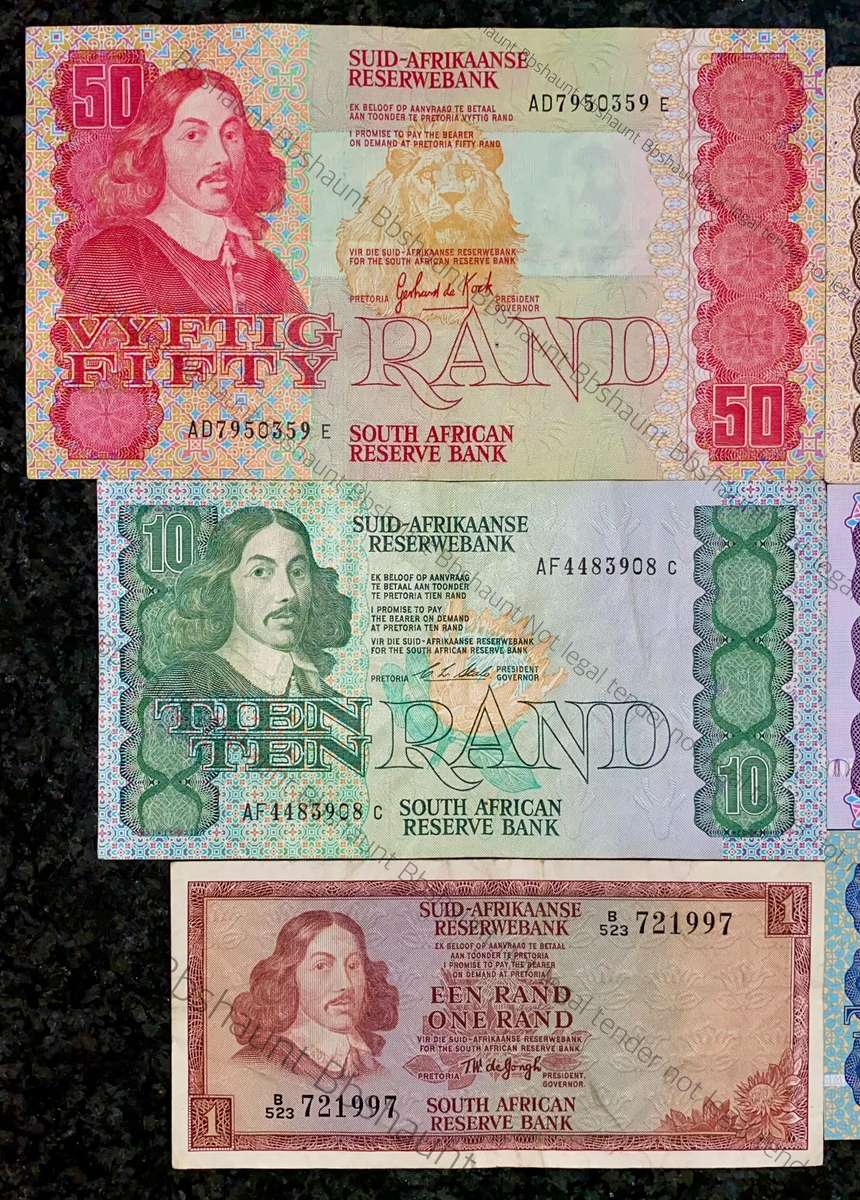 COMPLETE SET DECIMALS R50 TO R1 - VARIOUS GOVERNOR'S 1975-1990(1 BID TAKES ALL)