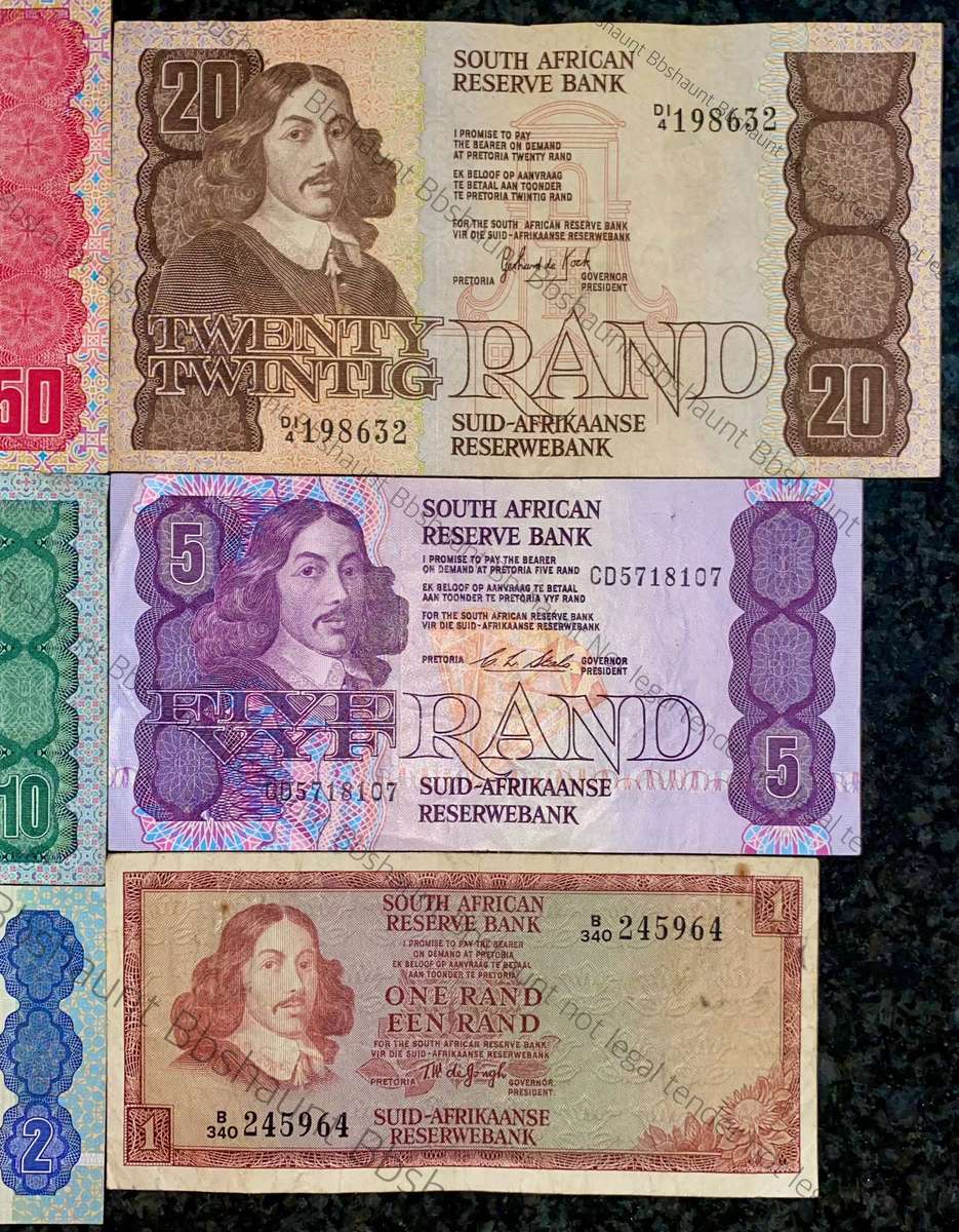Complete Set Decimals mostly GPC De Kock - R50 to R1 -- 1975 to 1990(1 bid takes all)