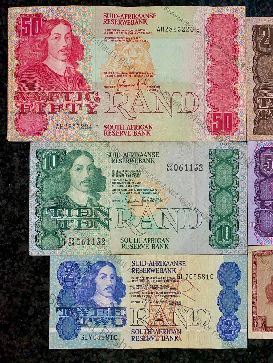 Complete Set Decimals mostly GPC De Kock - R50 to R1 -- 1975 to 1990(1 bid takes all)