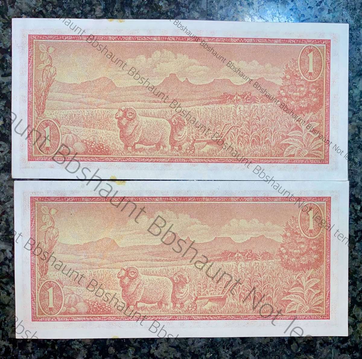 TW De Jongh. R1 close in sequence B255 /930075-077 unc 3rd issue 1975 (1 bid takes all )