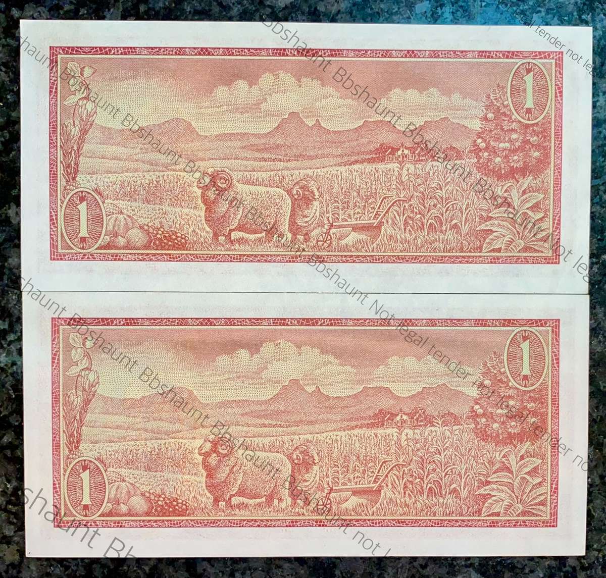 TW DE JONGH R1 IN SEQUENCE B428 /074927-928 UNC 3RD ISSUE 1975(1 BID TAKES ALL)
