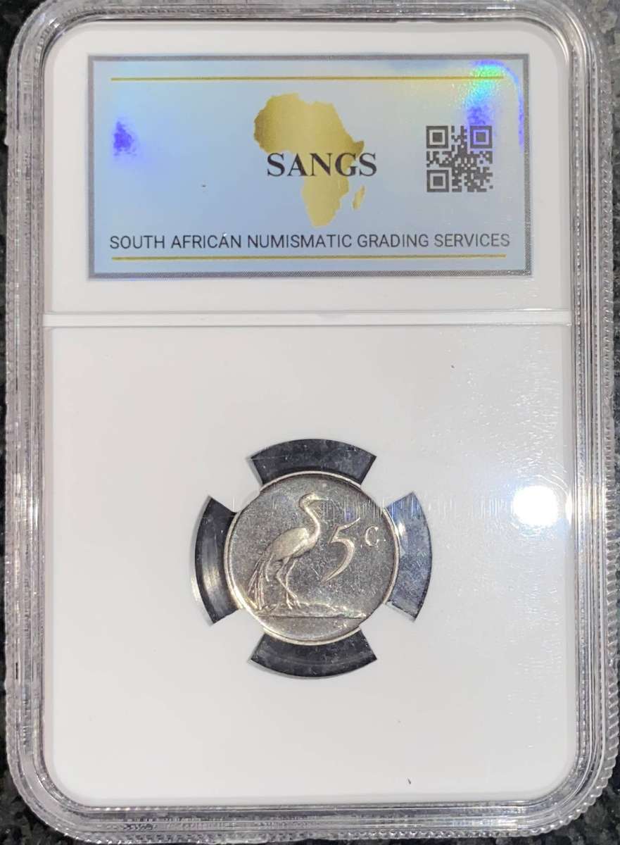 South Africa Graded Proof 5 cent 1969 PF65 SANGS