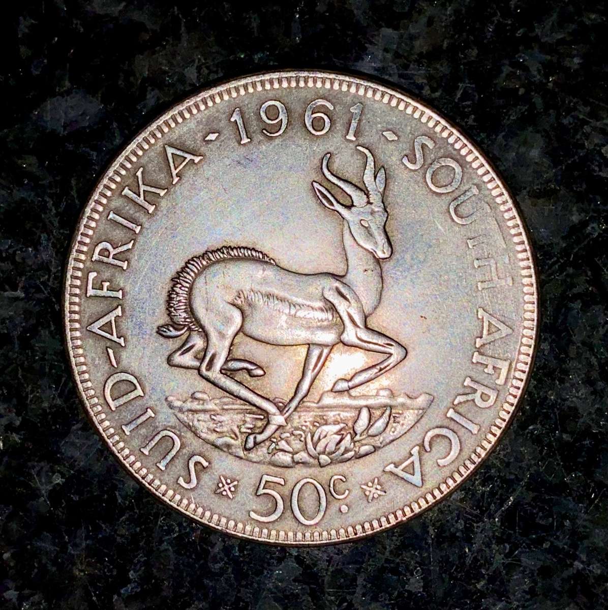 S A UNION 5 SHILLINGS 1961 EXCELLENT FORGERY NOT SILVER