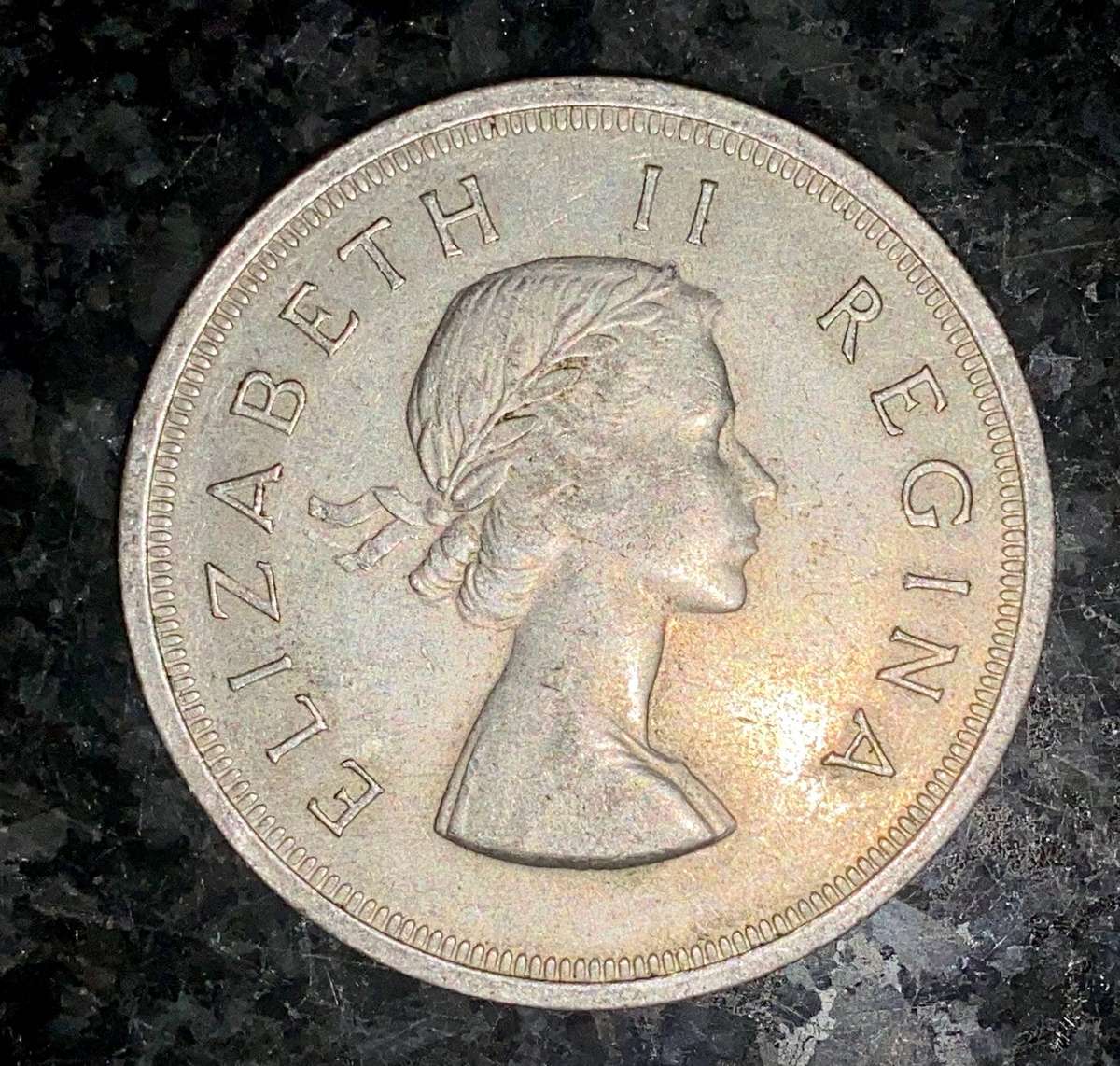 SA Union silver 5 shillings 1957