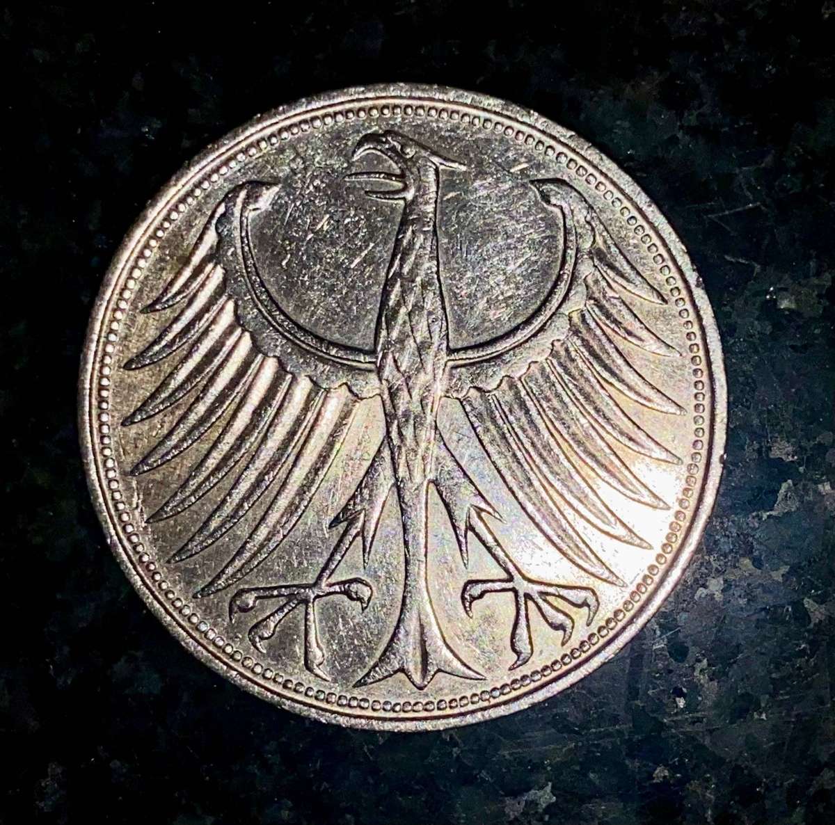 Germany. Silver 5 Mark 1964 F Stuttgart mint