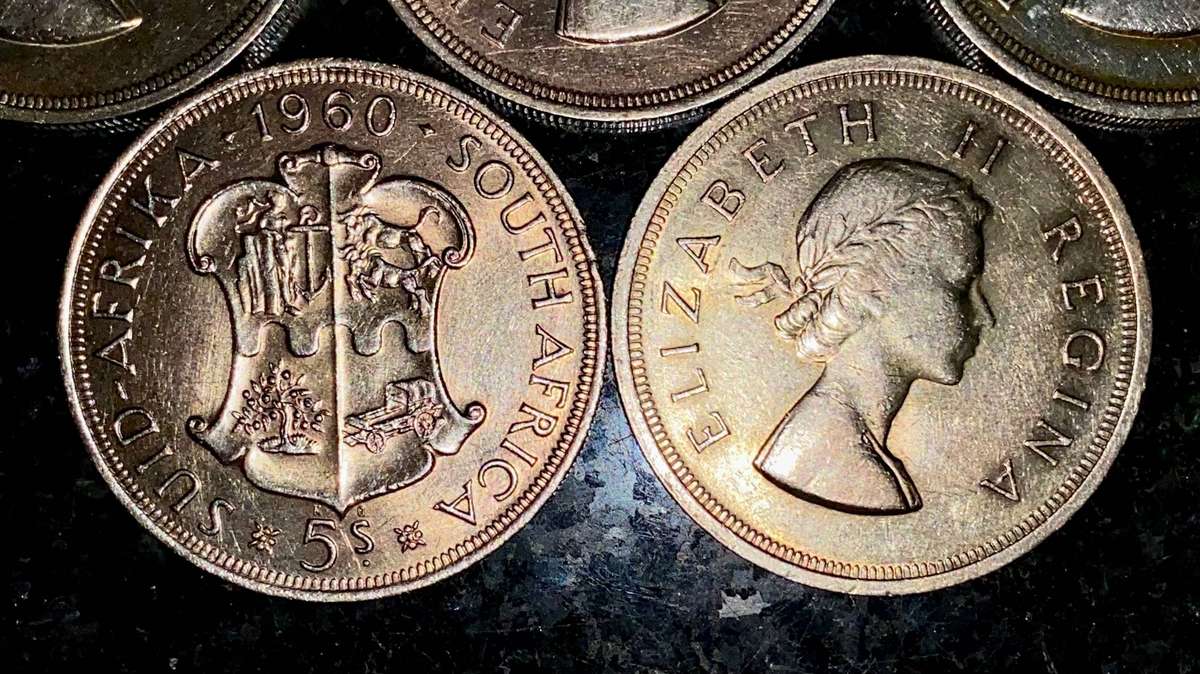 SA Union Silver Set 5 shilling 1951 - 1952 - 1953 - 1955 - 1956 - 1957 - 58 - 1960 - good condition