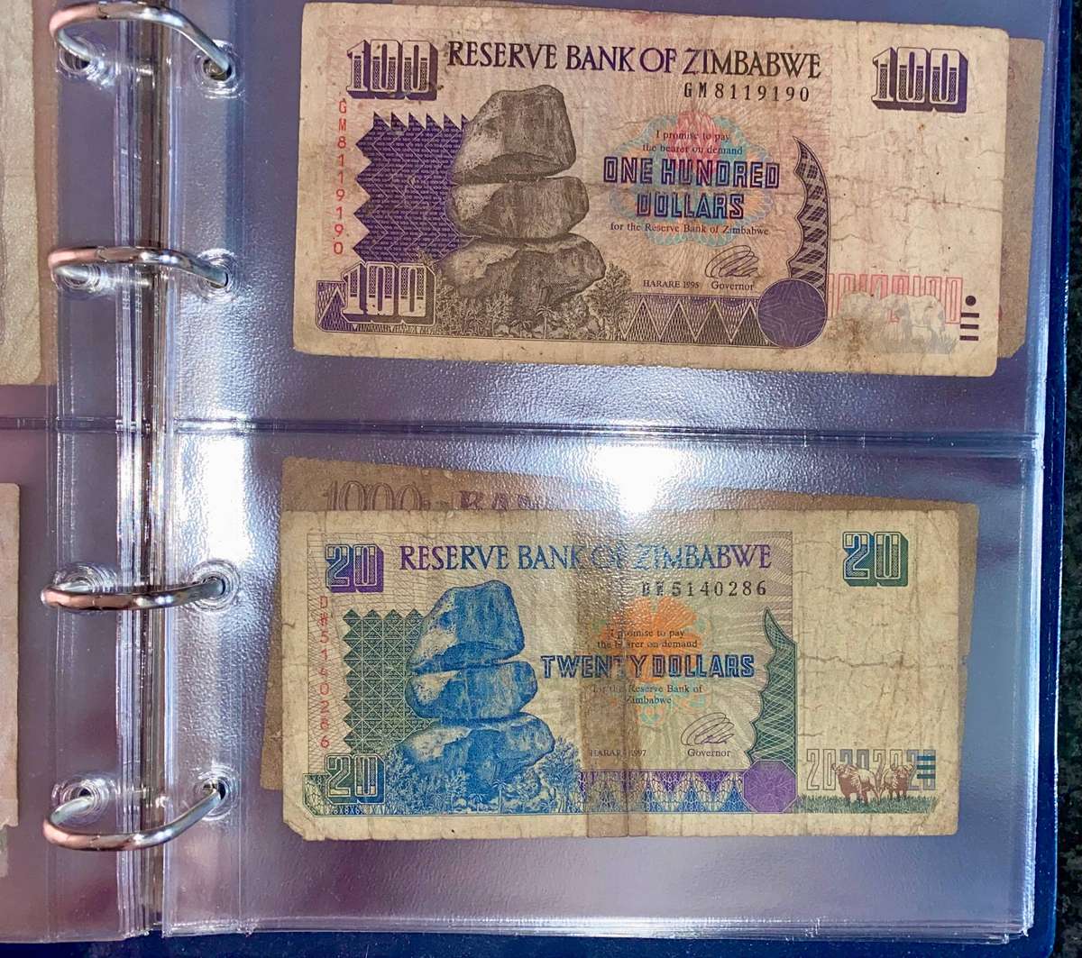 Banknote Album - 10 sleeves all banknotes included