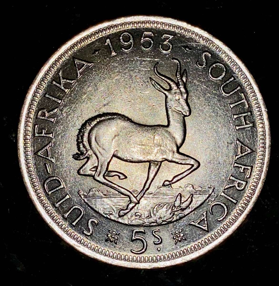 SA Union silver 5 shillings 1953 good condition
