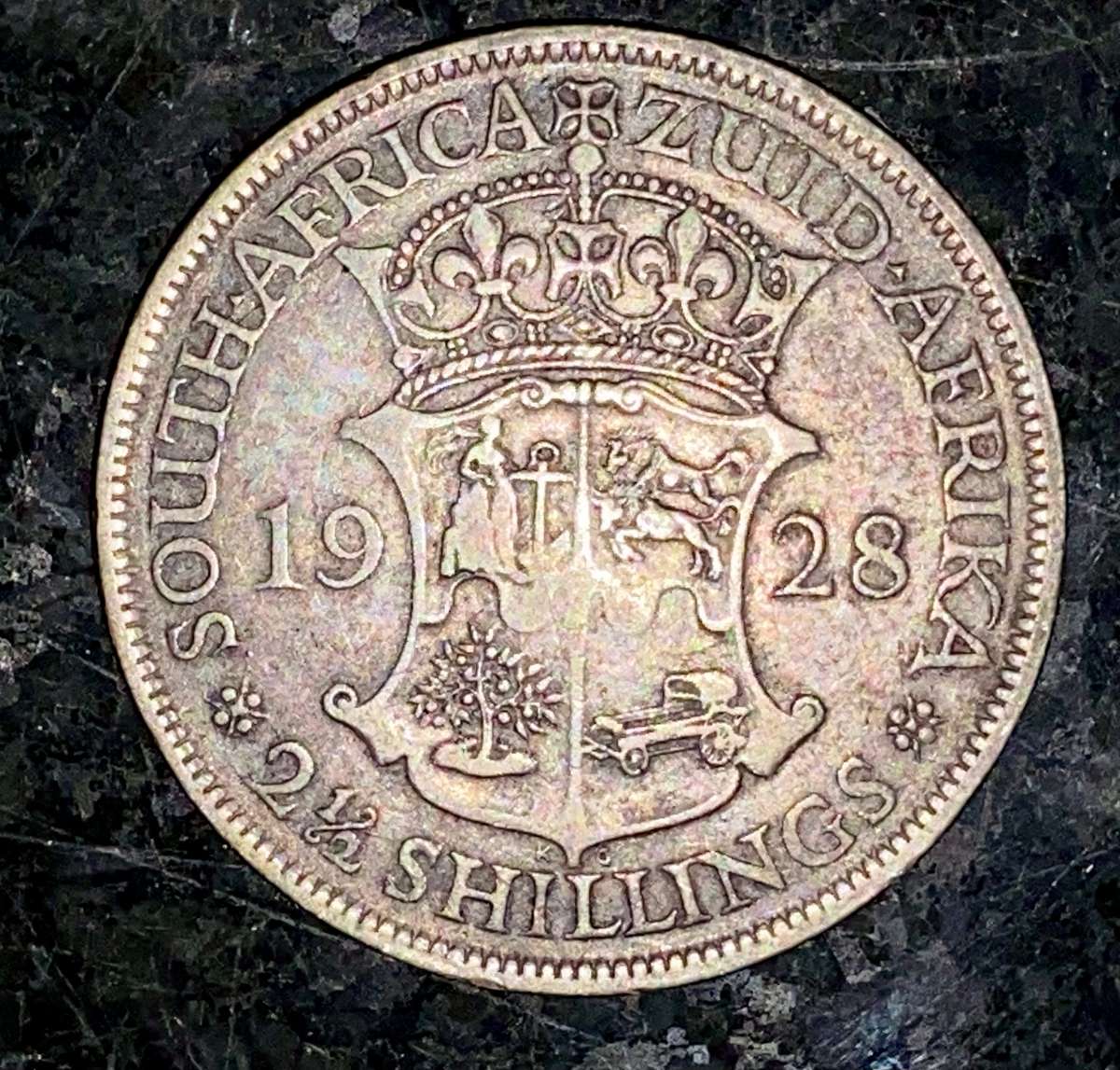 S A UNION SILVER 2 1/2 SHILLING 1928