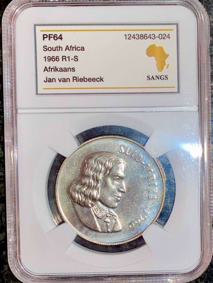 South Africa Graded Silver R1 -- 1966 Graded PF64 SANGS