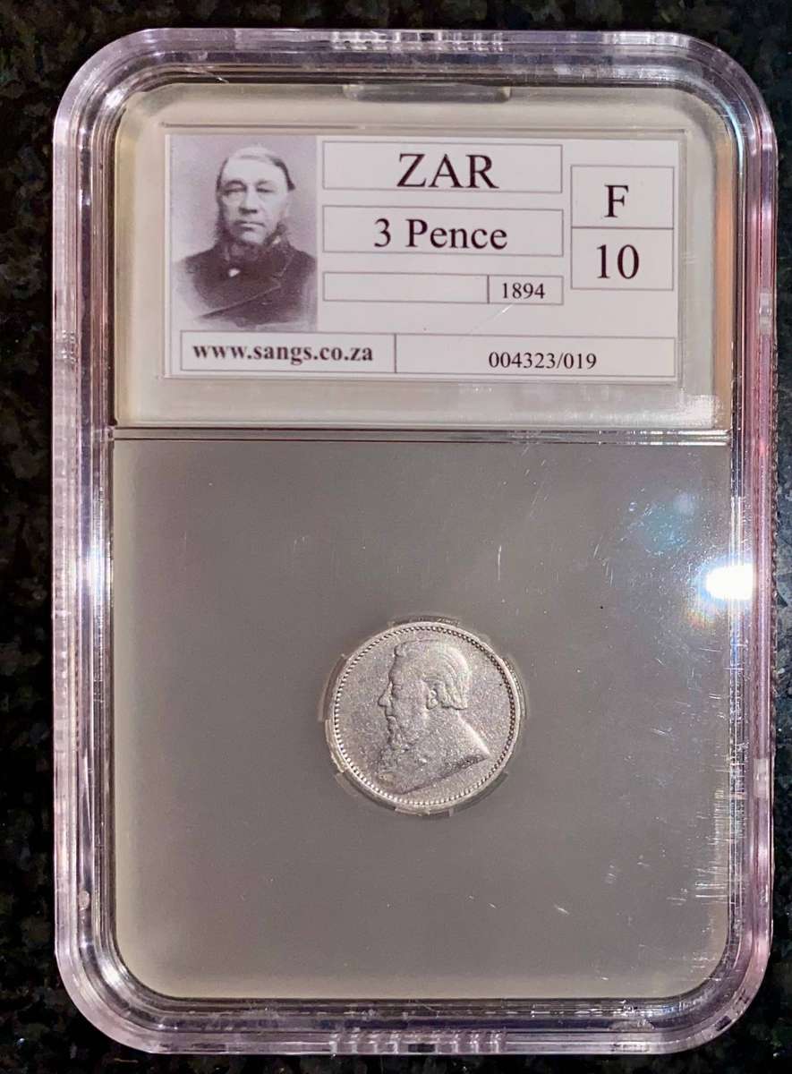Z.A.R. Graded silver 3 pence 1894 - SANGS