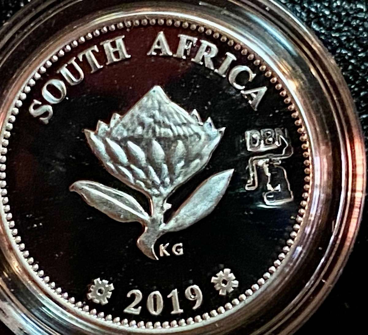South Africa. Proof Silver 2 1/2 cent 2019 - Polymer Putty -Durban flypress tickie low mintage 400
