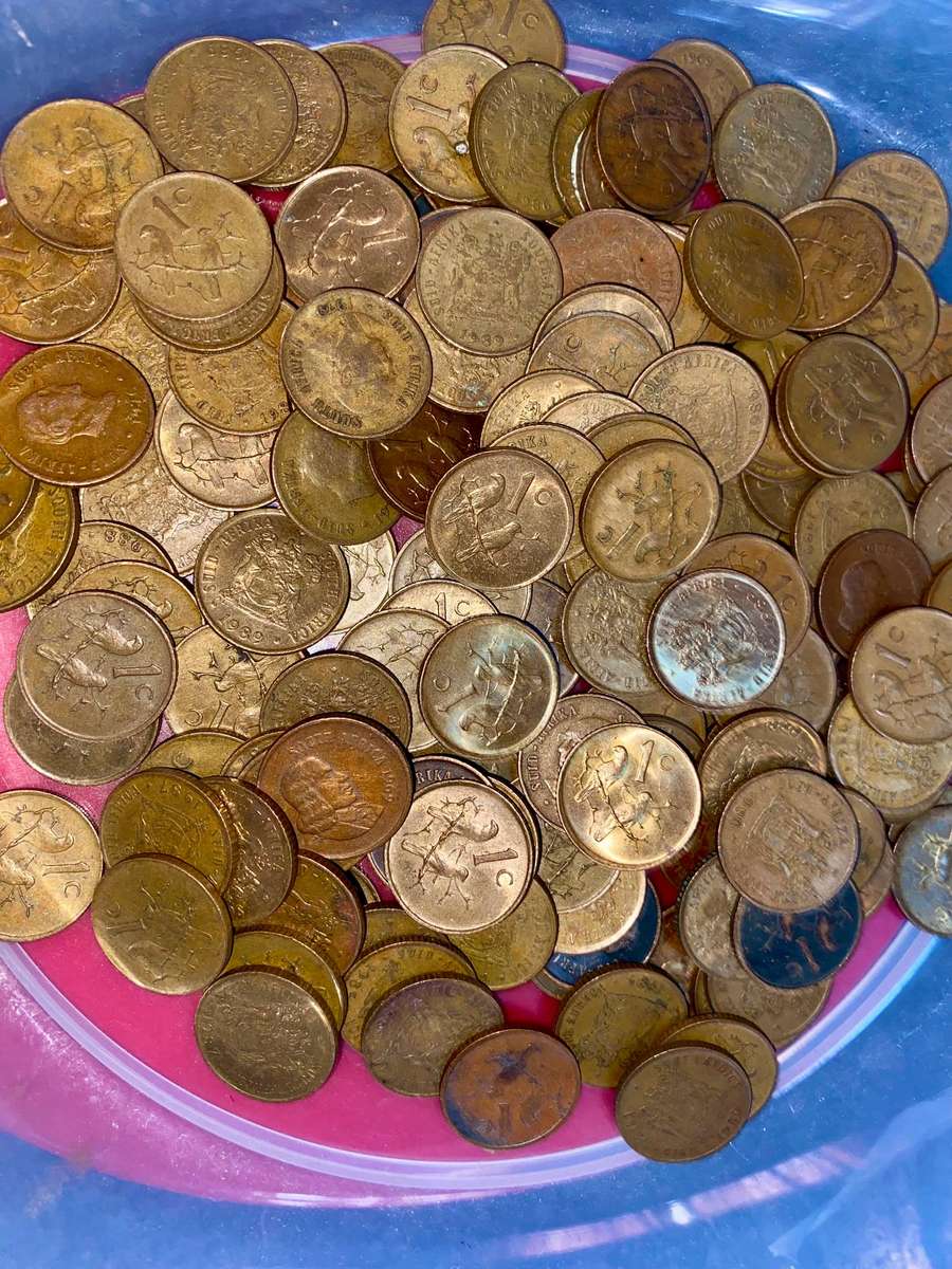 South Africa Lot -- 1/2 KG -- 1 cent various dates - 2nd decimal 1965 to 1989 (1 bid takes all)