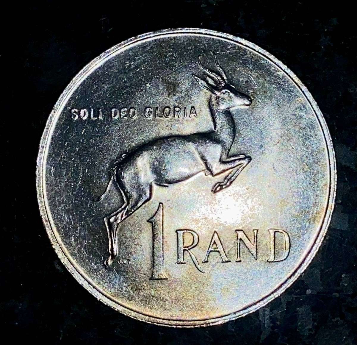 South Africa. Silver R1 -- 1967 English good condition