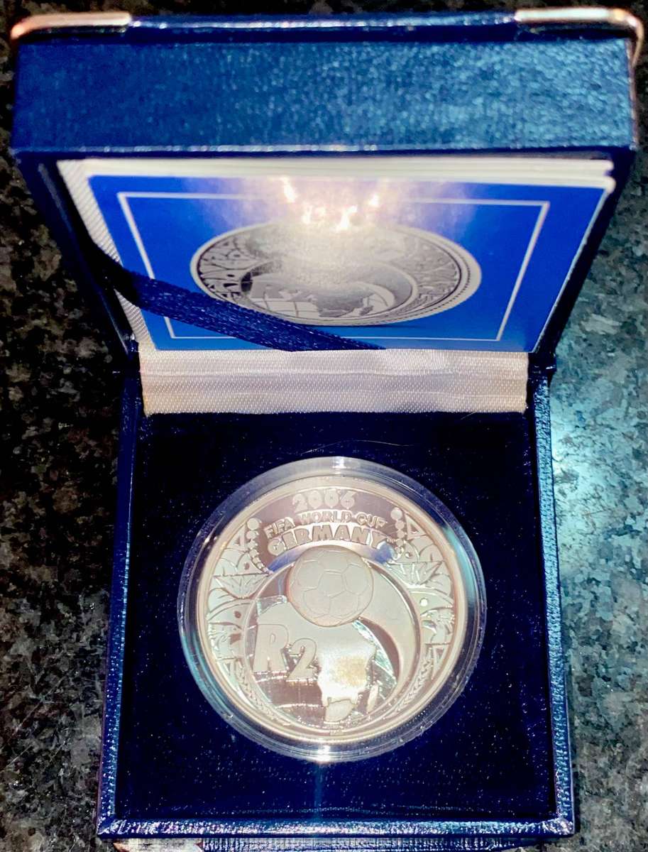 South Africa. Proof Silver R2 - Fifa World Cup Germany 2006 - SA Mint box + certificate